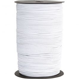 Elastisch koord, dikte 2 mm, wit, 250 m/ 1 rol [HOB-41036]