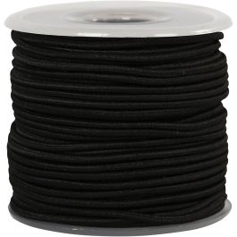 Elastisch koord, dikte 2 mm, zwart, 25 m/ 1 rol [HOB-410370]