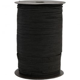 Elastisch koord, dikte 2 mm, zwart, 250 m/ 1 rol [HOB-41037]