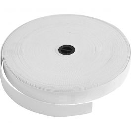 Elastiek, B: 20 mm, wit, 25 m/ 1 rol [HOB-41044]