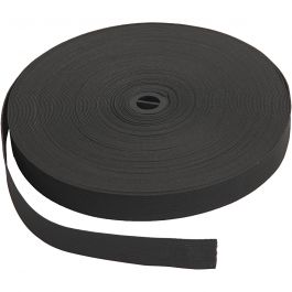 Elastiek, B: 20 mm, zwart, 25 m/ 1 rol [HOB-41046]