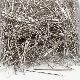 Kopspelden, L: 37 mm, dikte 0,7 mm, zilver, 500 gr/ 1 doos [HOB-41113]