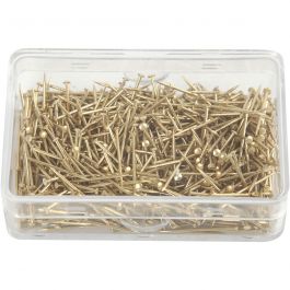 Kopspelden, L: 16 mm, dikte 0,65 mm, goud, 35 gr/ 1 doos [HOB-41122]