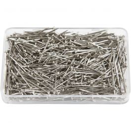 Kopspelden, L: 16 mm, dikte 0,65 mm, zilver, 35 gr/ 1 doos [HOB-41123]