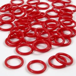 Plastic ring, afm 15 mm, dikte 2 mm, rood, 50 stuk/ 1 doos [HOB-41258]