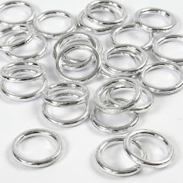 Plastic ring, afm 15 mm, dikte 2 mm, zilver, 25 stuk/ 1 doos [HOB-41260]
