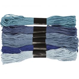 Borduurgaren, dikte 1 mm, blauw harmonie, 6 bol/ 1 doos [HOB-412710]