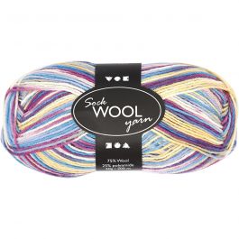 Sokkengaren, L: 200 M, paars/roze harmonie, 50 gr/ 1 bol [HOB-41317]