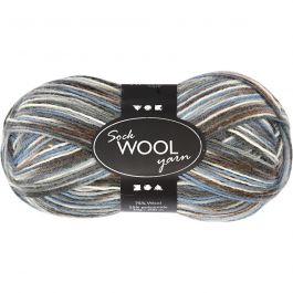 Sokkengaren, L: 200 M, blauw/grijs harmonie, 50 gr/ 1 bol [HOB-41318]