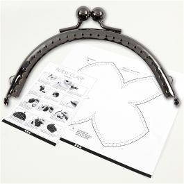 Portemonnee gesp kit, afm 10 cm, antiek zilver, 1 stuk [HOB-41353]