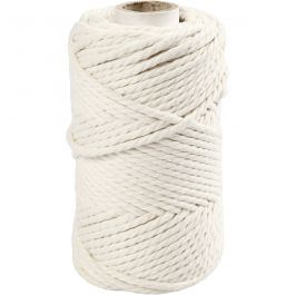 Macramé koord, L: 55 M, d 4 mm, off-white, 330 gr/ 1 rol [HOB-414750]