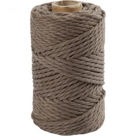Macramé koord, L: 55 M, d 4 mm, lichtbruin, 330 gr/ 1 rol [HOB-414751]