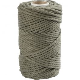 Macramé koord, L: 55 M, d 4 mm, mosgroen, 330 gr/ 1 rol [HOB-414753]