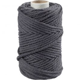 Macramé koord, L: 55 M, d 4 mm, grijs, 330 gr/ 1 rol [HOB-414754]