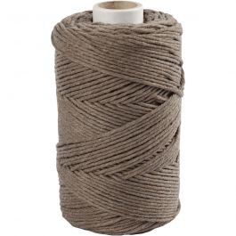 Macramé Koord, L: 198 M, d 2 mm, lichtbruin, 330 gr/ 1 rol [HOB-414761]