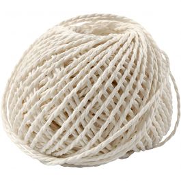 Papier Garen, dikte 2,5-3 mm, wit, 150 gr, 40 m/ 1 bol [HOB-41726]