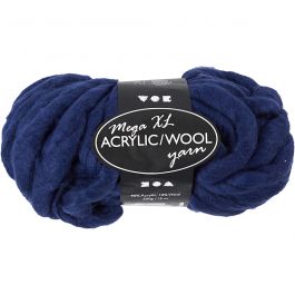 XL Garen van Acryl, L: 15 M, afm mega, donkerblauw, 300 gr/ 1 bol [HOB-42165]