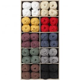 Textielgaren, L: 45 m, diverse kleuren, 100 bol/ 1 doos [HOB-42500]