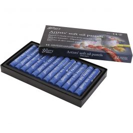 Gallery Oliepastel, L: 7 cm, d 11 mm, dikte 11 mm, ultra marine, 12 stuk/ 1 doos [HOB-425356]