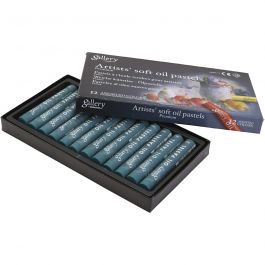Gallery Oliepastel, L: 7 cm, d 11 mm, dikte 11 mm, malachite green (180), 12 stuk/ 1 doos [HOB-425366]