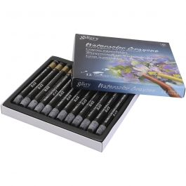 Aquarelkrijt, zwart, 12 stuk/ 1 doos [HOB-427384]