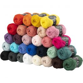 Katoengaren, afm 8/4, L: 170 M, diverse kleuren, 30x50 gr/ 1 doos [HOB-431000]