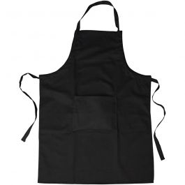Schort, L: 89 cm, B: 66 cm, afm M-XL cm, 210 gr, zwart, 1 stuk [HOB-44588]