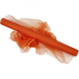 Tule, B: 50 cm, oranje, 5 m/ 1 rol [HOB-44612]