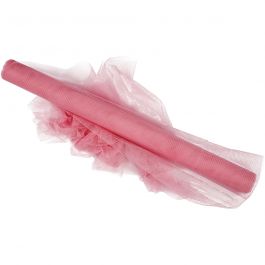 Tule, B: 50 cm, roze, 5 m/ 1 rol [HOB-44613]