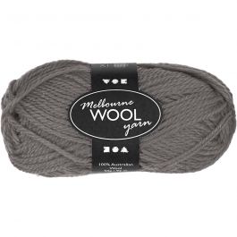 Melbourne wolgaren, L: 92 M, grijs, 50 gr/ 1 bol [HOB-44701]