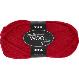 Melbourne wolgaren, L: 92 M, rood, 50 gr/ 1 bol [HOB-44716]