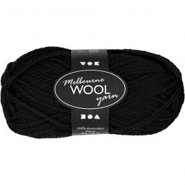 Melbourne wolgaren, L: 92 M, zwart, 50 gr/ 1 bol [HOB-44724]