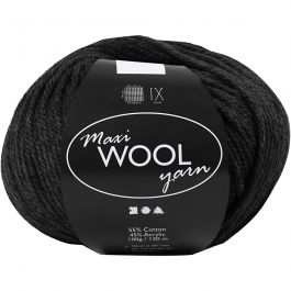 Wolgaren, L: 125 M, zwart, 100 gr/ 1 bol [HOB-447420]