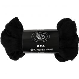 Merino Wol, dikte 21 my, zwart, 100 gr/ 1 doos [HOB-46053]