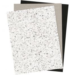 Faux Leather Papier, vel 21x27,5+21x28,5+21x29,5 cm, dikte 0,55 mm, unikleurig,met folie,bedrukt, 3 vel/ 1 doos [HOB-498834]