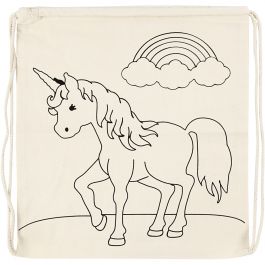 Rugzak, unicorns, afm 37x41 cm, 110 gr, licht naturel, 1 stuk [HOB-499652]