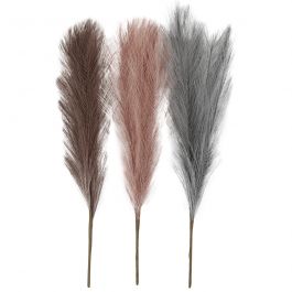 Pampasgras, L: 50 cm, zacht blauw, frosted lila, antiek roze, 3 stuk/ 1 bol [HOB-50206]