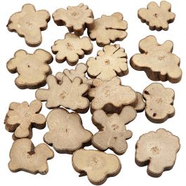Houtmix, afm 15-40 mm, dikte 5 mm, 230 gr/ 1 doos [HOB-502170]
