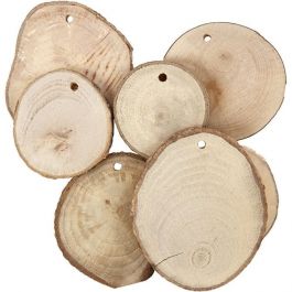 Houten schijven, d: 4-7 cm, dikte 5 mm, 25stuks [HOB502290]