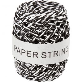 Papierkoord, dikte 1 mm, zwart/wit, 50 m/ 1 rol [HOB-50327]