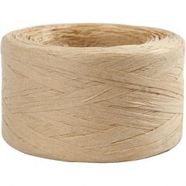 Papier Raffia Garen, B: 7-8 mm, zandkleur, 100 m/ 1 rol [HOB-503293]