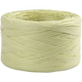 Papier Raffia Garen, B: 7-8 mm, lichtgroen, 100 m/ 1 rol [HOB-503295]