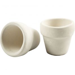 Bloempot, H: 4,6 cm, d 5,2 cm, wit, 48 stuk/ 1 doos [HOB-50649]