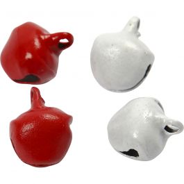 Belletjes, d 8 mm, rood/wit, 50 stuk/ 1 doos [HOB-510280]