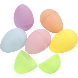 Eieren, H: 6 cm, d 4 cm, pastelkleuren, 12 stuk/ 1 doos [HOB-51033]
