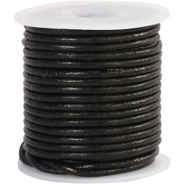 Leerkoord, dikte 2 mm, zwart, 10 m/ 1 rol [HOB-51549]
