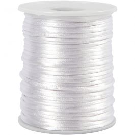 Satijnkoord, dikte 2 mm, wit, 50 m/ 1 rol [HOB-515507]