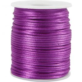 Satijnkoord, dikte 2 mm, paars, 50 m/ 1 rol [HOB-515515]