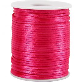 Satijnkoord, dikte 2 mm, roze, 50 m/ 1 rol [HOB-515516]
