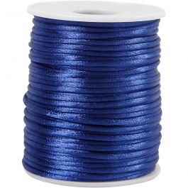 Satijnkoord, dikte 2 mm, donkerblauw, 50m/ 1 rol [HOB-515517]